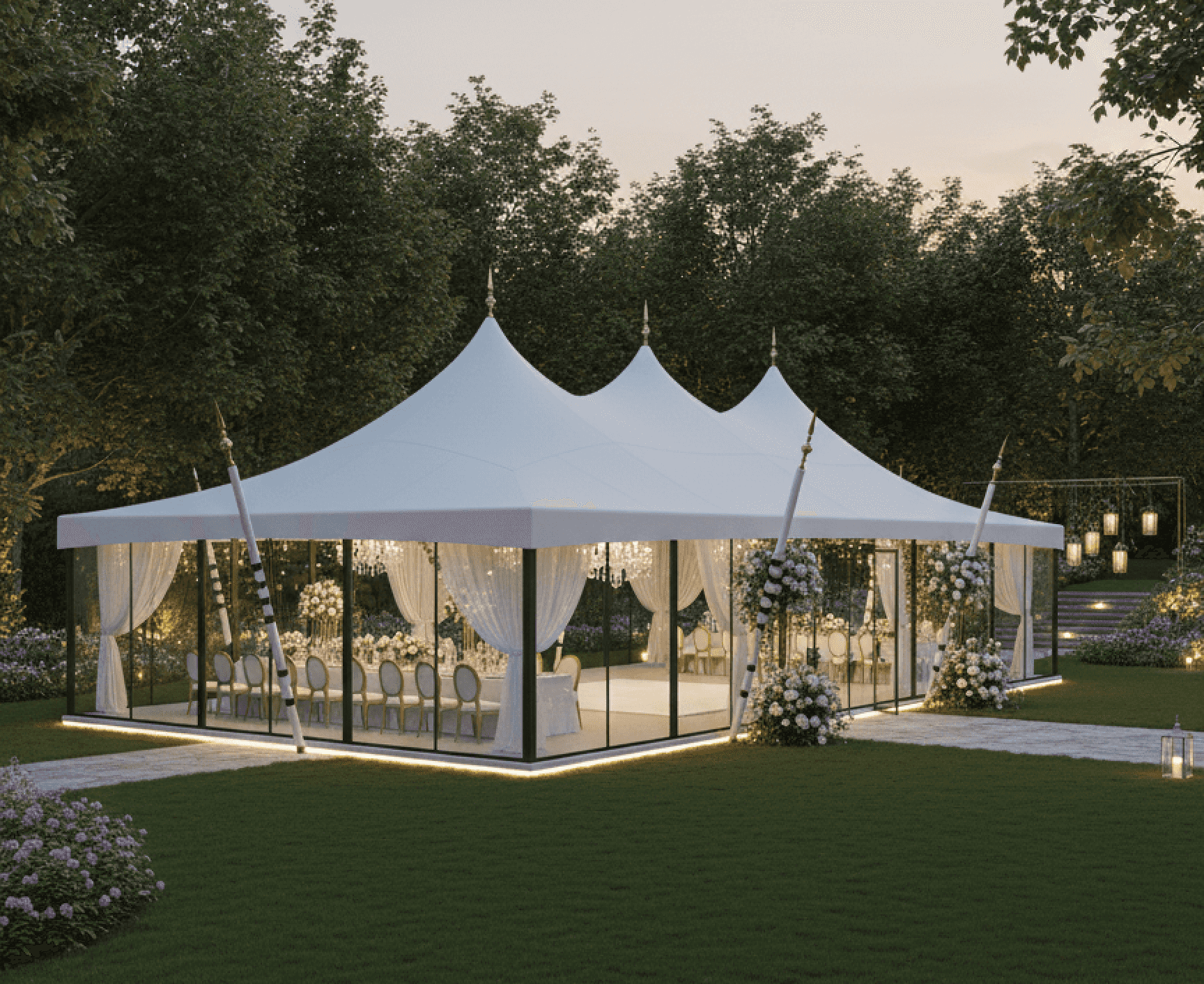 الخيام والمنشآت المؤقتة للمناسبات والفعاليات